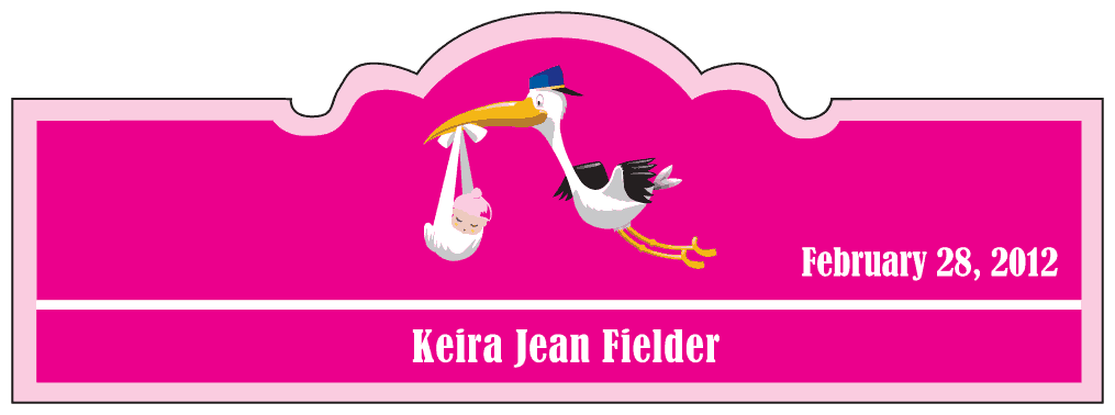 Baby Girl Cigar Band Template 06
