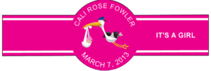 Baby Girl Cigar Band Template 07