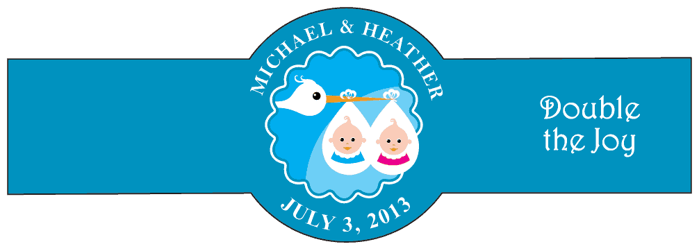 Baby Twins Cigar Band Template 04