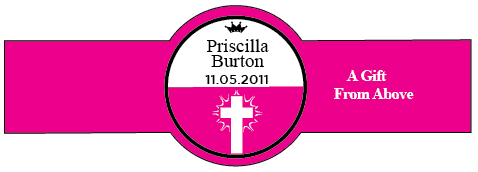 Baby Girl Cigar Band Template 08