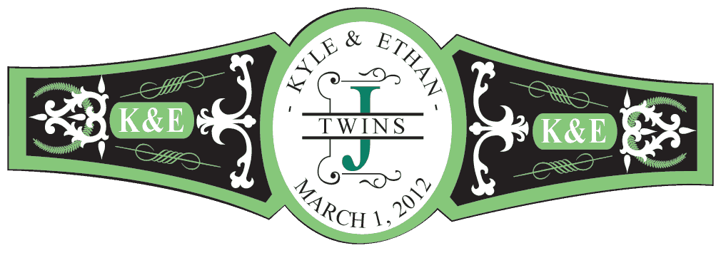 Baby Twins Cigar Band Template 05