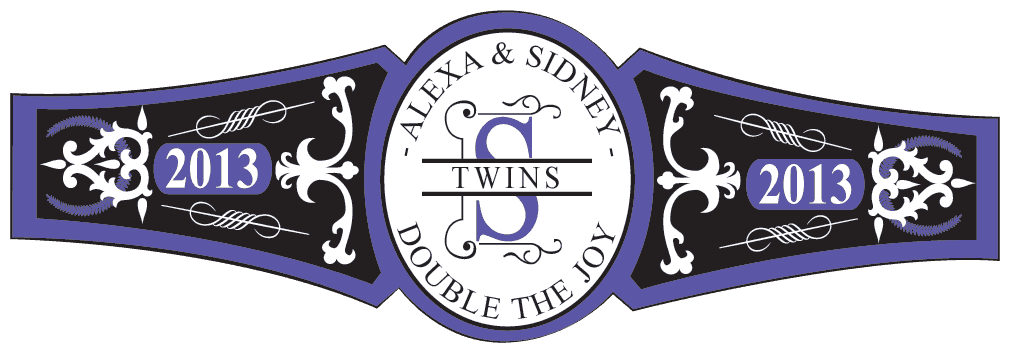 Baby Twins Cigar Band Template 06