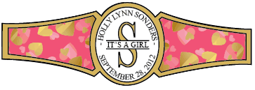 Baby Girl Cigar Band Template 11