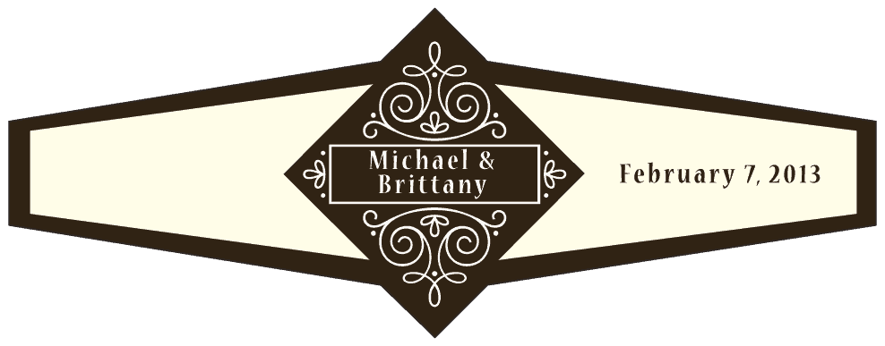 Wedding Cigar Band Template 61
