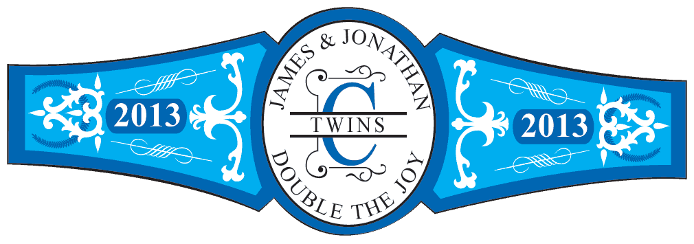 Baby Twins Cigar Band Template 07