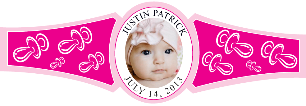 Baby Girl Cigar Band Template 14