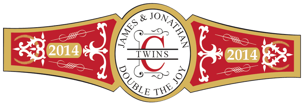 Baby Twins Cigar Band Template 08